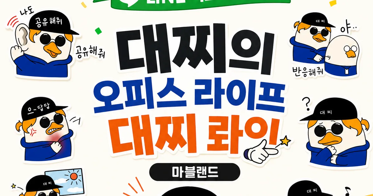 '대찌의 오피스 라이프 대찌롸잇' LINE 이모티콘 출시 광고 이미지